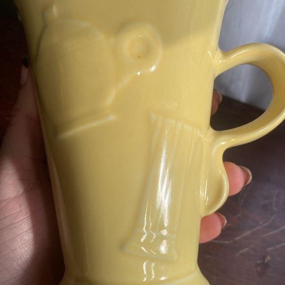 Fiesta Sunflower Yellow Retired Pedestal Mug Homer Laughlin Ceramic Coffee Cup - Picture 9 of 9